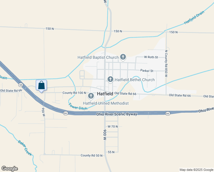 map of restaurants, bars, coffee shops, grocery stores, and more near in Spencer