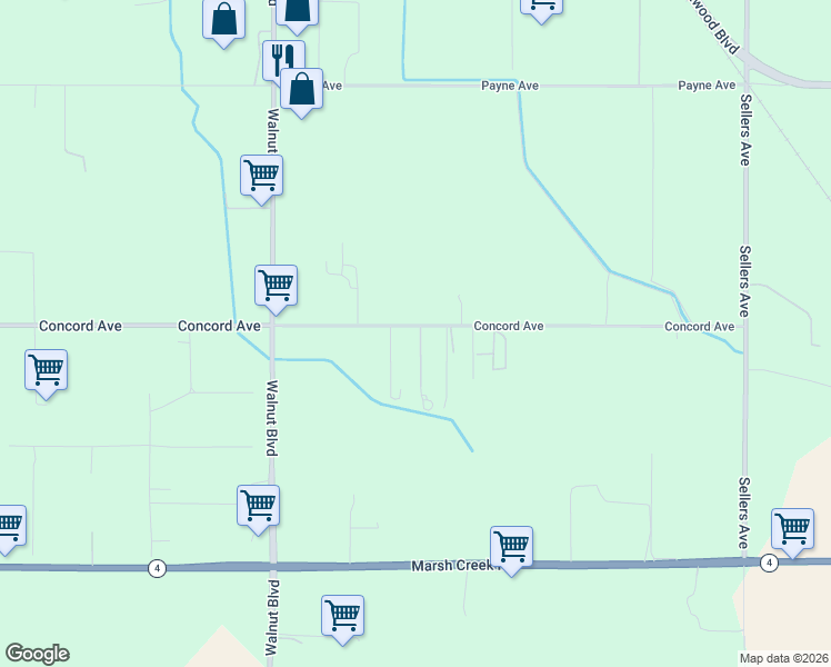 map of restaurants, bars, coffee shops, grocery stores, and more near 3360 Concord Avenue in Brentwood