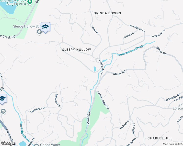 map of restaurants, bars, coffee shops, grocery stores, and more near 13 Sleepy Hollow Lane in Orinda