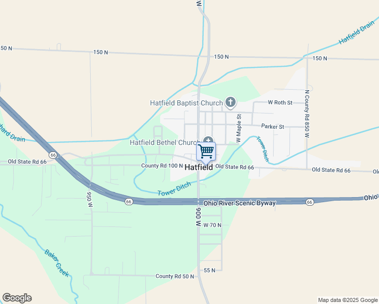 map of restaurants, bars, coffee shops, grocery stores, and more near 9074 West Old State Road 66 in Richland City