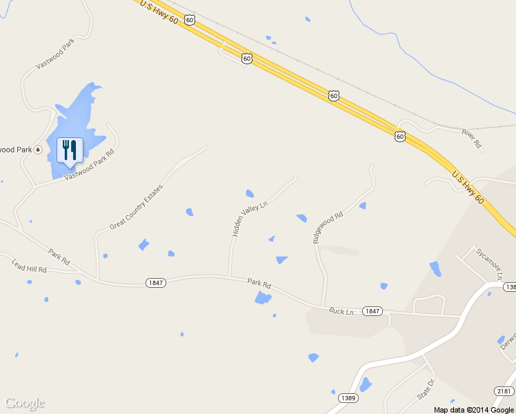 map of restaurants, bars, coffee shops, grocery stores, and more near Hidden Valley Lane in Hawesville