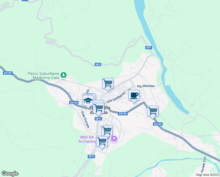 map of restaurants, bars, coffee shops, grocery stores, and more near 2-5 Piazza Prescimone in Francavilla di Sicilia