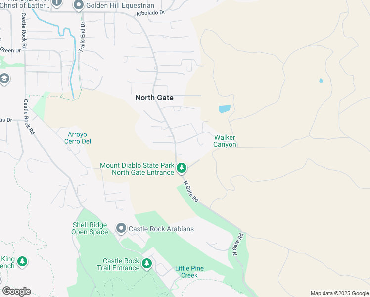 map of restaurants, bars, coffee shops, grocery stores, and more near 1206 North Gate Road in Walnut Creek