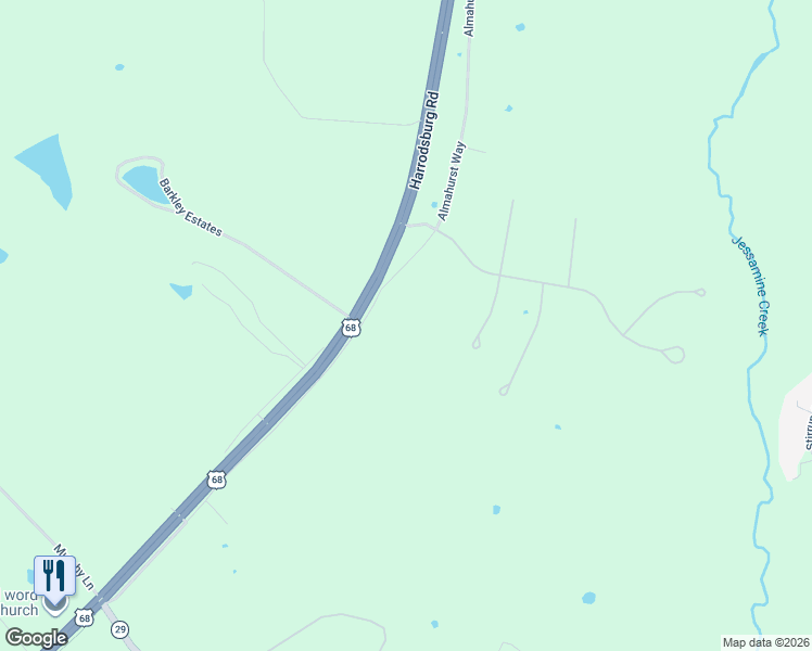 map of restaurants, bars, coffee shops, grocery stores, and more near 106 Deerfield Circle in Nicholasville
