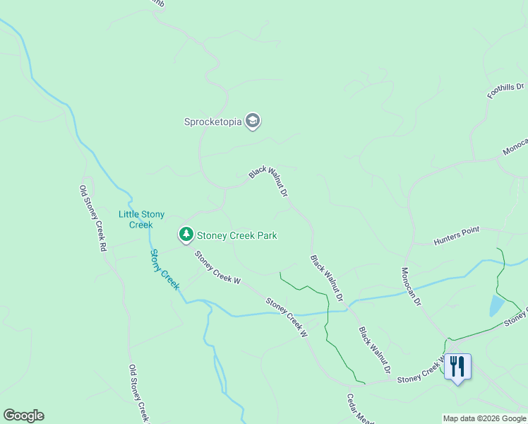 map of restaurants, bars, coffee shops, grocery stores, and more near Black Walnut Drive in Nellysford