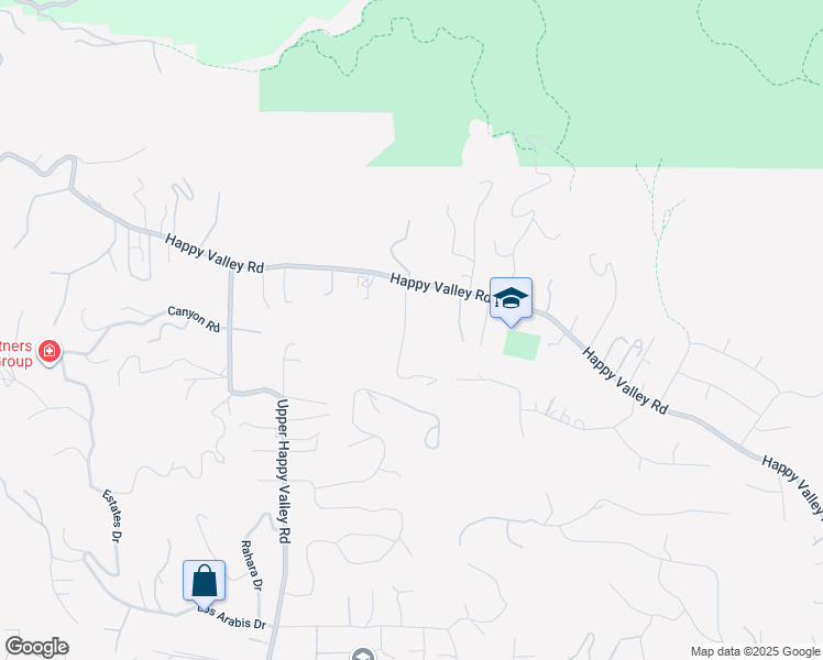 map of restaurants, bars, coffee shops, grocery stores, and more near 3907 Happy Valley Road in Lafayette