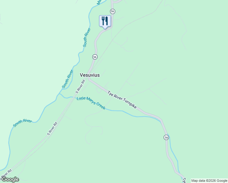 map of restaurants, bars, coffee shops, grocery stores, and more near 877 Tye River Turnpike in Vesuvius