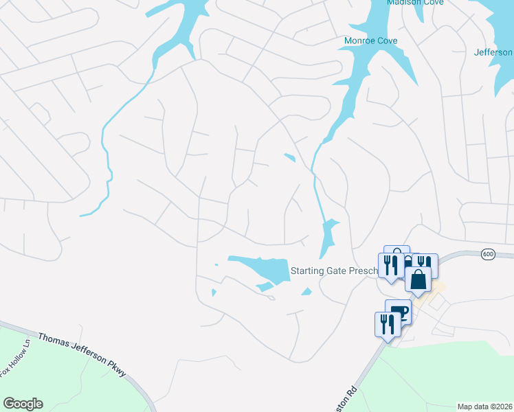 map of restaurants, bars, coffee shops, grocery stores, and more near 1 Winn Ct in Palmyra