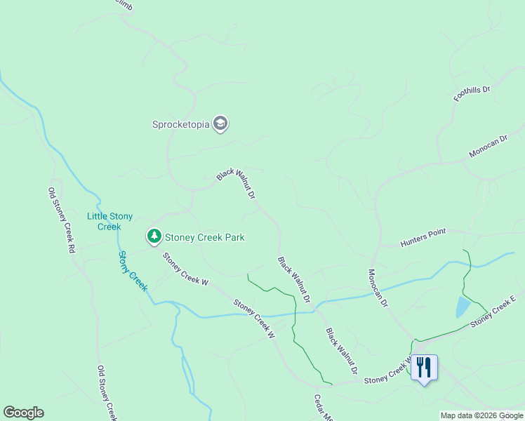 map of restaurants, bars, coffee shops, grocery stores, and more near Black Walnut Drive in Nellysford