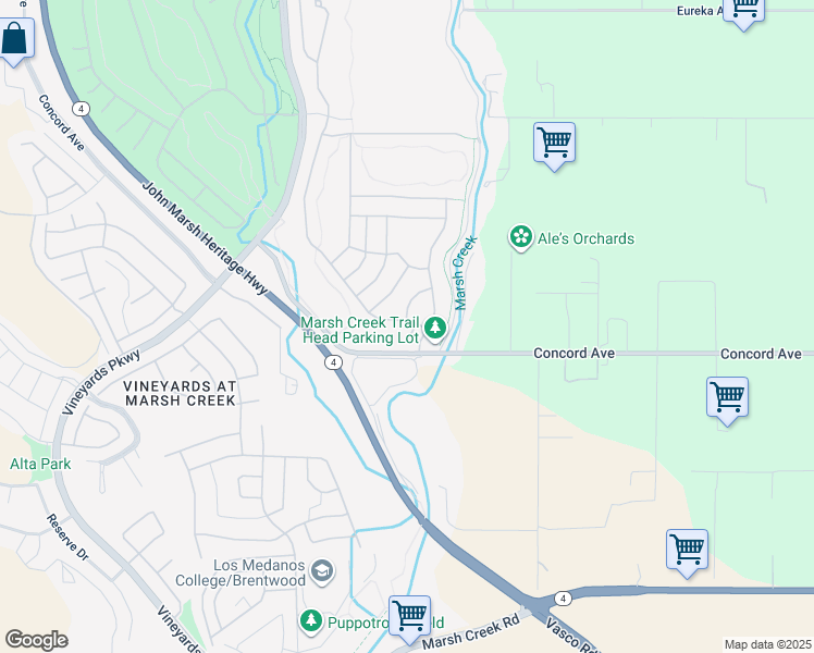 map of restaurants, bars, coffee shops, grocery stores, and more near 1007 Centennial Drive in Brentwood