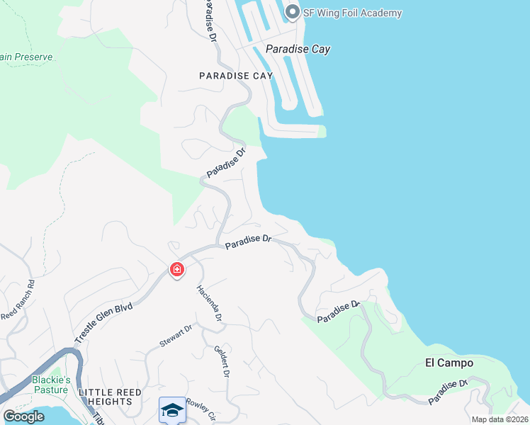 map of restaurants, bars, coffee shops, grocery stores, and more near 20 Old Landing Road in Tiburon