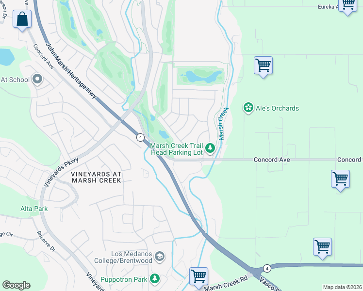 map of restaurants, bars, coffee shops, grocery stores, and more near 993 Centennial Drive in Brentwood