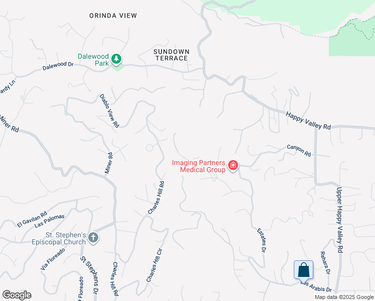 map of restaurants, bars, coffee shops, grocery stores, and more near 4200 Canyon Road in Lafayette