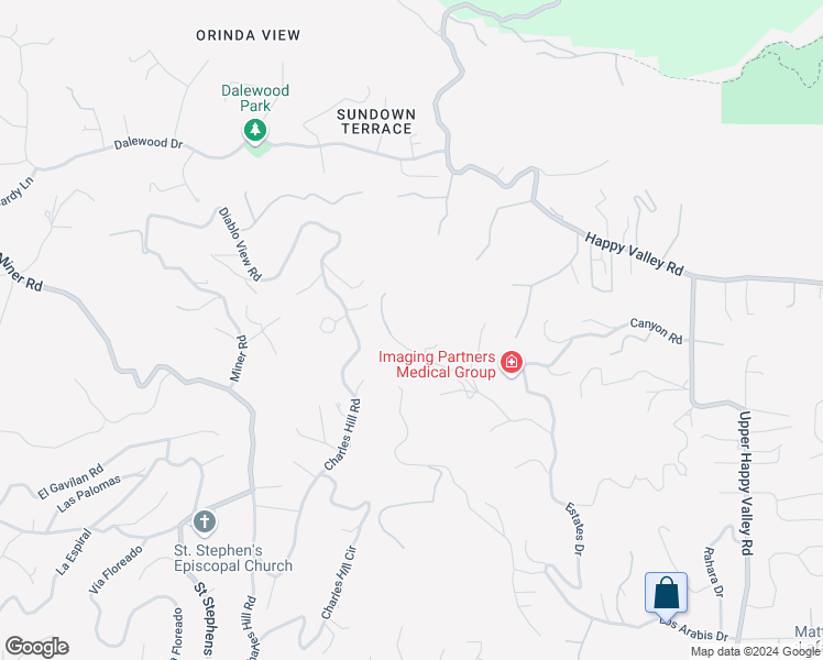 map of restaurants, bars, coffee shops, grocery stores, and more near 4200 Canyon Road in Lafayette