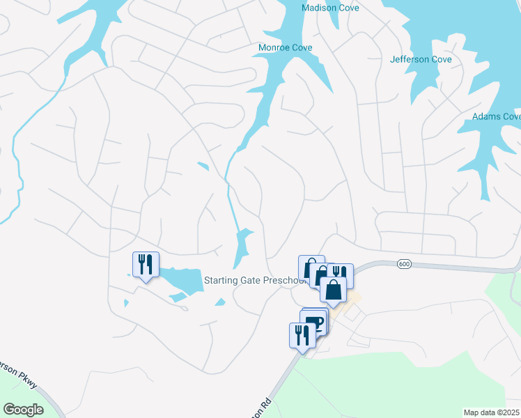 map of restaurants, bars, coffee shops, grocery stores, and more near 15 Brassie Terrace in Palmyra
