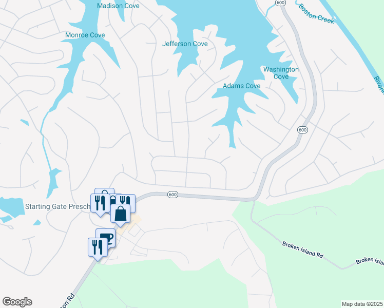 map of restaurants, bars, coffee shops, grocery stores, and more near 9 Forest Drive in Palmyra