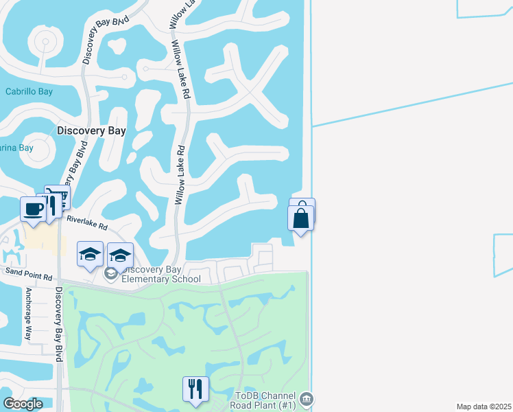 map of restaurants, bars, coffee shops, grocery stores, and more near 5718 Marlin Drive in Discovery Bay