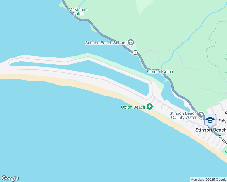 map of restaurants, bars, coffee shops, grocery stores, and more near 154 Seadrift Road in Stinson Beach