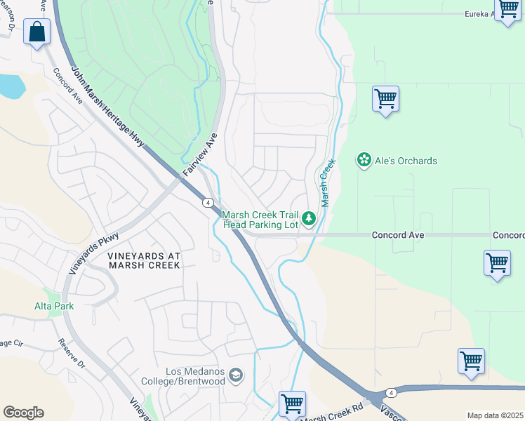 map of restaurants, bars, coffee shops, grocery stores, and more near 989 Centennial Drive in Brentwood