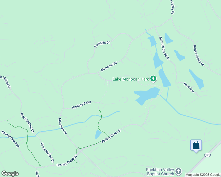 map of restaurants, bars, coffee shops, grocery stores, and more near Stoney Creek Walking Trail in Nellysford