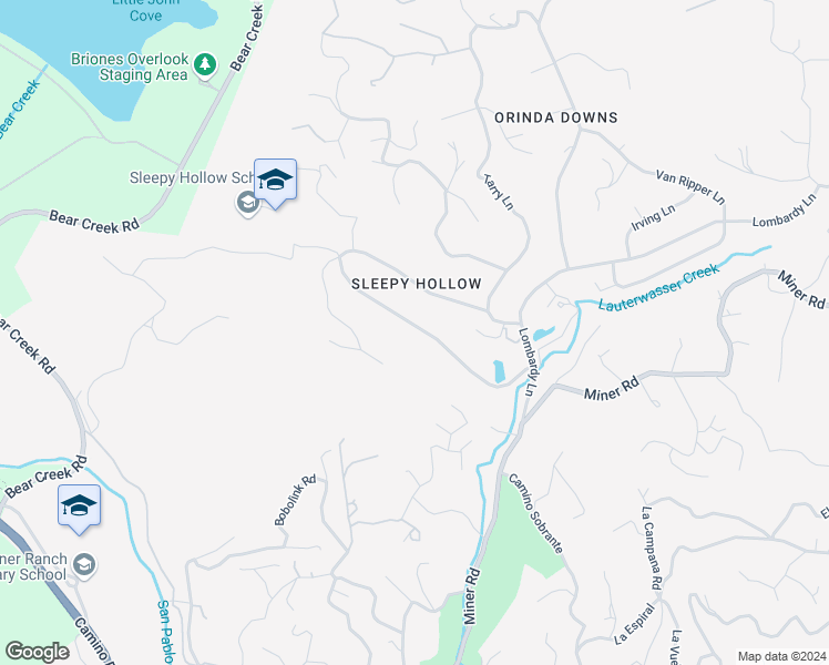 map of restaurants, bars, coffee shops, grocery stores, and more near 41 Sleepy Hollow Lane in Orinda