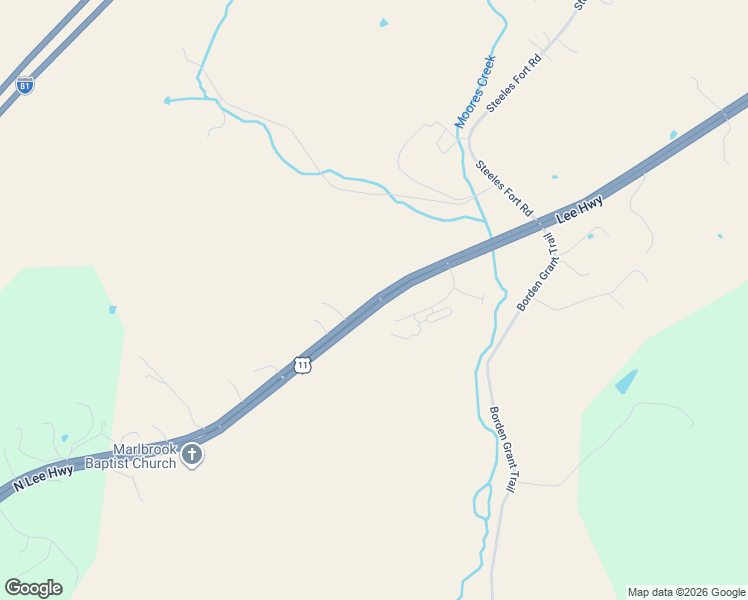 map of restaurants, bars, coffee shops, grocery stores, and more near North Lee Highway in Raphine