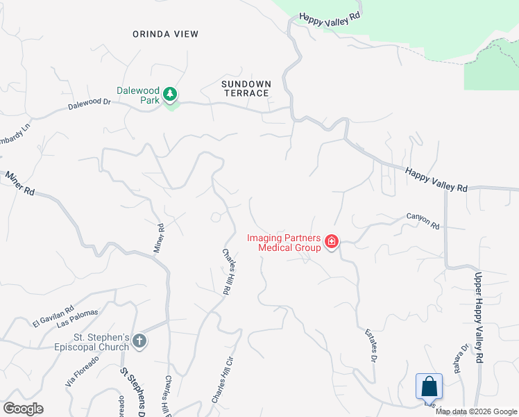 map of restaurants, bars, coffee shops, grocery stores, and more near 4500 Canyon Road in Lafayette