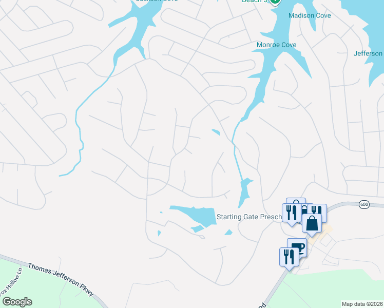 map of restaurants, bars, coffee shops, grocery stores, and more near 1 Winn Ct in Palmyra