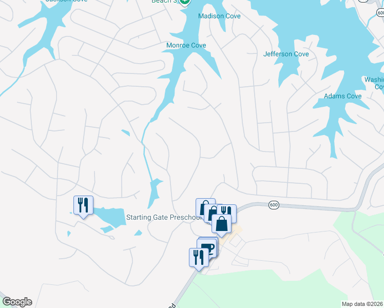 map of restaurants, bars, coffee shops, grocery stores, and more near 22 Out of Bounds Road in Palmyra