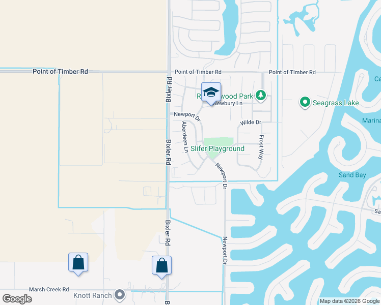 map of restaurants, bars, coffee shops, grocery stores, and more near 2451 Aberdeen Lane in Discovery Bay