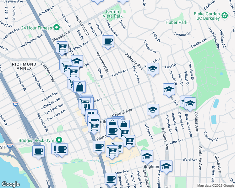 map of restaurants, bars, coffee shops, grocery stores, and more near in 