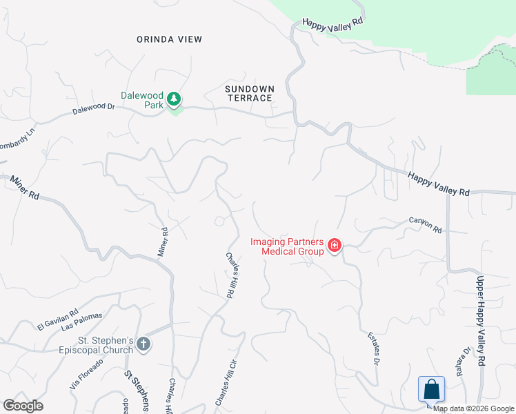 map of restaurants, bars, coffee shops, grocery stores, and more near 4500 Canyon Road in Lafayette