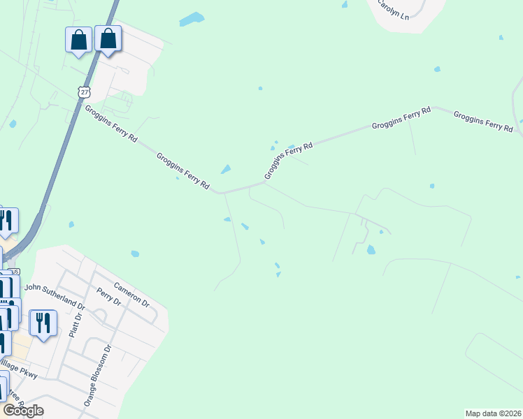 map of restaurants, bars, coffee shops, grocery stores, and more near 1380 Groggins Fry in Nicholasville