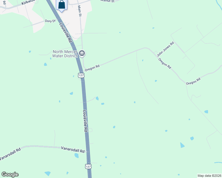 map of restaurants, bars, coffee shops, grocery stores, and more near Oregon Road in Salvisa