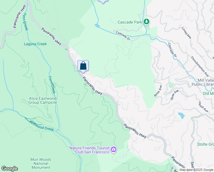 map of restaurants, bars, coffee shops, grocery stores, and more near in Mill Valley