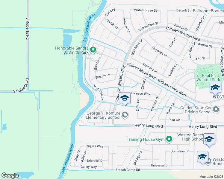 map of restaurants, bars, coffee shops, grocery stores, and more near 4227 Bayonne Court in Stockton