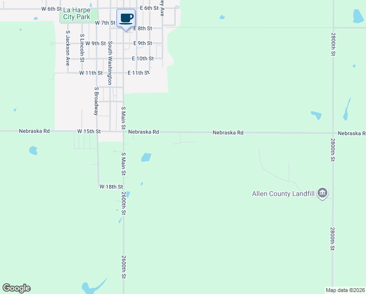 map of restaurants, bars, coffee shops, grocery stores, and more near Nebraska Road in La Harpe