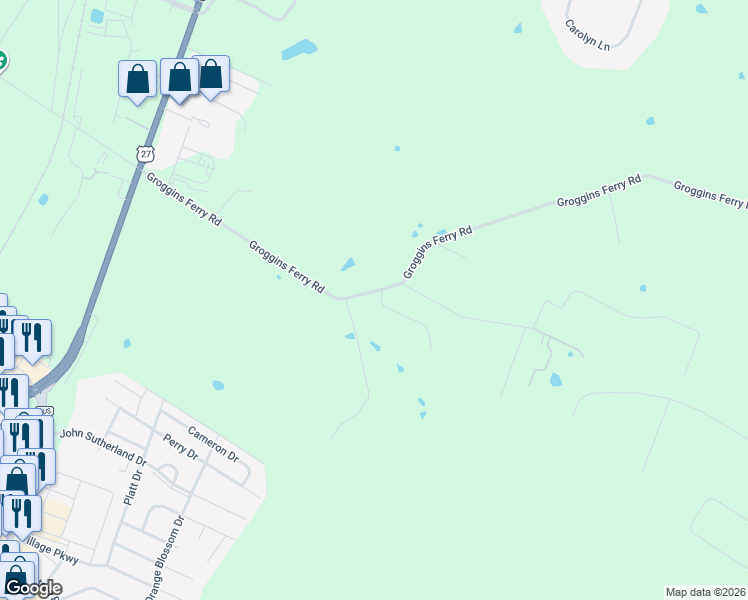 map of restaurants, bars, coffee shops, grocery stores, and more near 1380 Groggins Ferry Road in Nicholasville