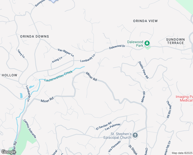map of restaurants, bars, coffee shops, grocery stores, and more near 605 Miner Road in Orinda