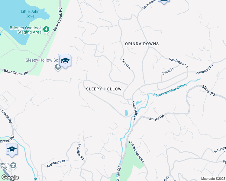 map of restaurants, bars, coffee shops, grocery stores, and more near 125 Sleepy Hollow Lane in Orinda