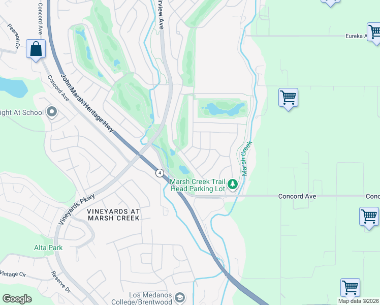 map of restaurants, bars, coffee shops, grocery stores, and more near 1138 Burghley Lane in Brentwood
