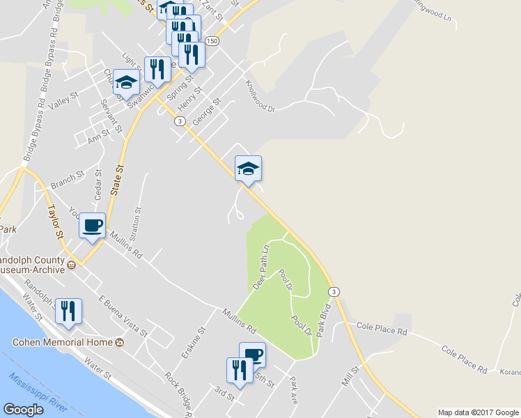 map of restaurants, bars, coffee shops, grocery stores, and more near 708 Opdyke Street in Chester