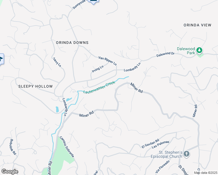 map of restaurants, bars, coffee shops, grocery stores, and more near 553 Miner Road in Orinda