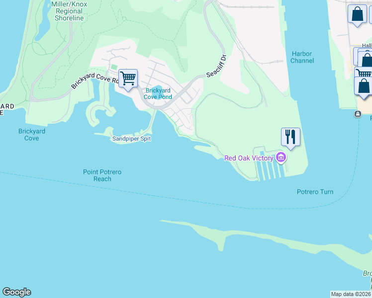 map of restaurants, bars, coffee shops, grocery stores, and more near 12 Sunset Lane in Richmond
