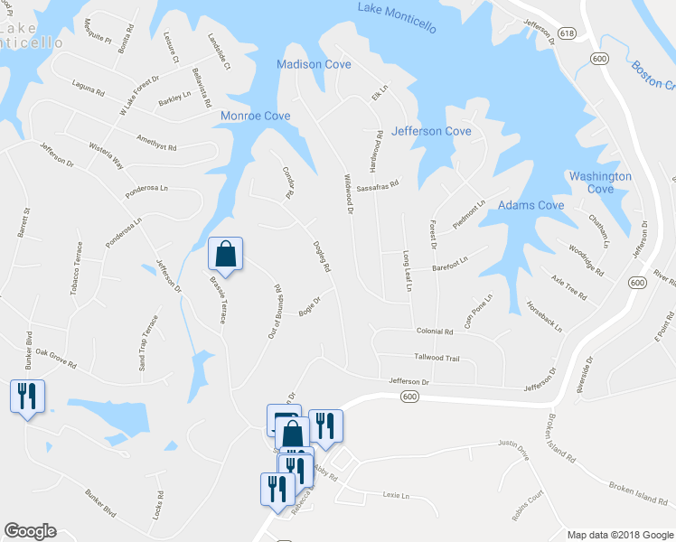 map of restaurants, bars, coffee shops, grocery stores, and more near 27 Dogleg Road in Palmyra