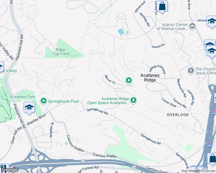 map of restaurants, bars, coffee shops, grocery stores, and more near 100 Secluded Place in Lafayette