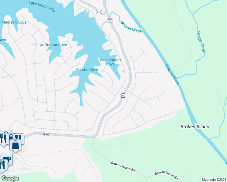map of restaurants, bars, coffee shops, grocery stores, and more near 3 Woodridge Road in Palmyra