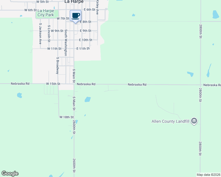 map of restaurants, bars, coffee shops, grocery stores, and more near Nebraska Road in La Harpe
