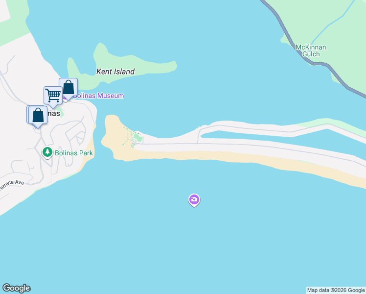 map of restaurants, bars, coffee shops, grocery stores, and more near 318 Seadrift Road in Stinson Beach