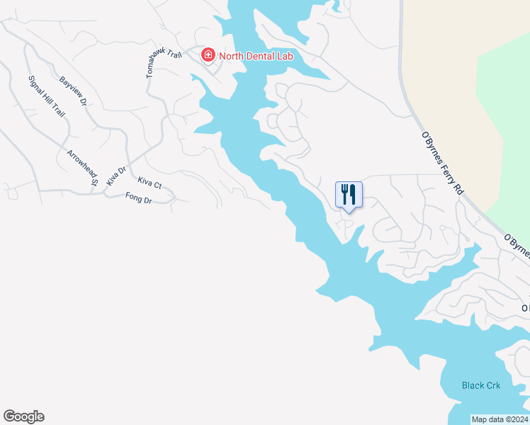 map of restaurants, bars, coffee shops, grocery stores, and more near 5088 Lakeshore Drive in Copperopolis